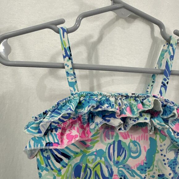 Lilly Pulitzer Lydia Colorful Ruffle Infant Swimsuit One Piece Size 6-12 Months - Picture 4 of 6